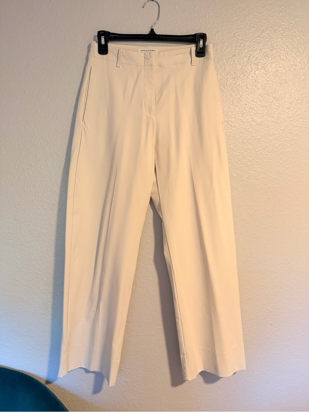 Banana Republic Cream Straight-Leg Dress Pants